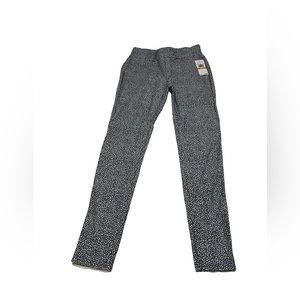 Michael Kors Womens Straight Leg Pants Black Leopard Print Stretch